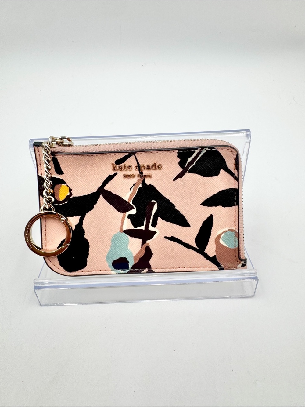 Kate Spade Cameron Paper Rose Medium L-Zip Cardholde